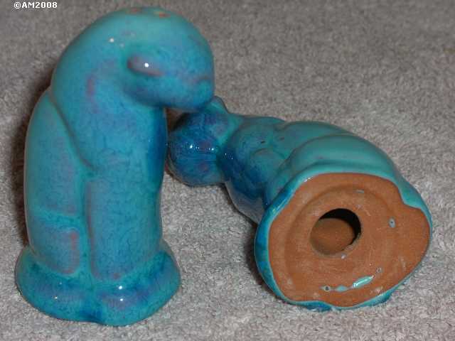 Cat shakers glazed 1957 turquoise